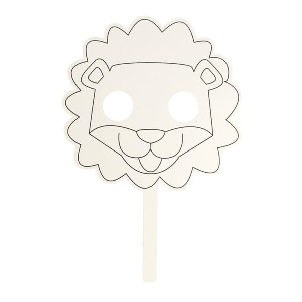 MégaCréa DIY - Barnmask i form av lejon att dekorera, inklusive pinnar x 4 stycken MégaCréa DIY - Barnmask i form av lejon att dekorera, inklusive pinnar x 4 stycken