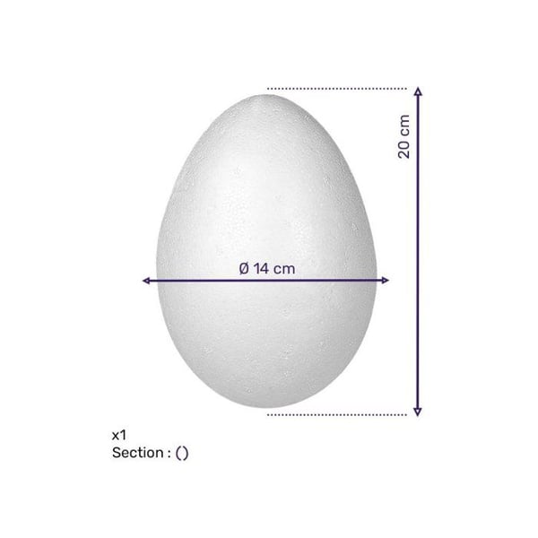 Ägg i styrofoam i 2 delar 20 x 14 cm