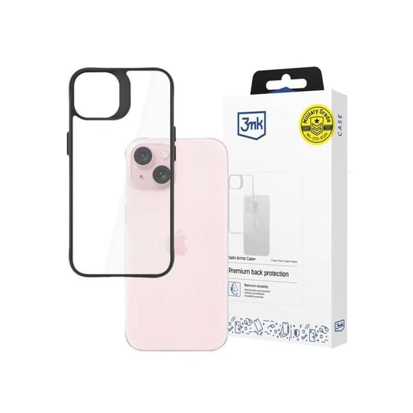 Coque - 3MK - Satin Armor - iPhone 15 Plus - Förstärkt Skydd - Elegant Design