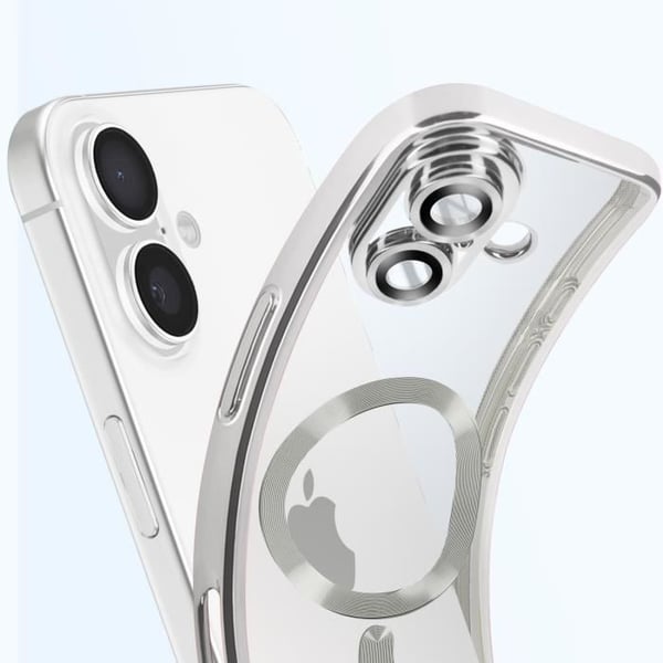 Coque - AVIZAR - iPhone 16 Plus - Silikon - Kromad Kontur Silver - Kameraskydd