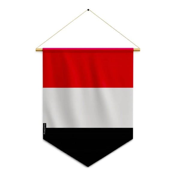 Fanion – Yemens flagga – 30 x 45 cm – Polyester – Att hänga – Pixelforma