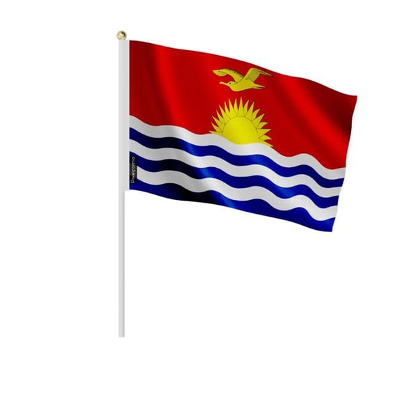 Mini-flaggor – Kiribati – 14 x 21 cm – Att Hålla i Hand – Polyester - 50 stycken – Pixelforma