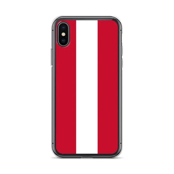 iPhone-fodral - Österrikisk flagga - Mjuk modell - Genomskinlig plast - Kompatibel med iPhone XS