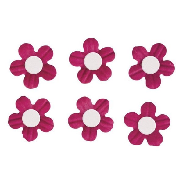Dekorativ klistermärke: Pappersblommor av halvperle, ros nejlika, med klisterdot, 20 st