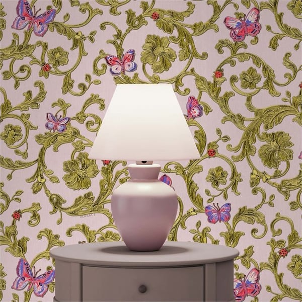 Barocktapet Raffaele M1-No.85 Grön Ros Tapetdesign