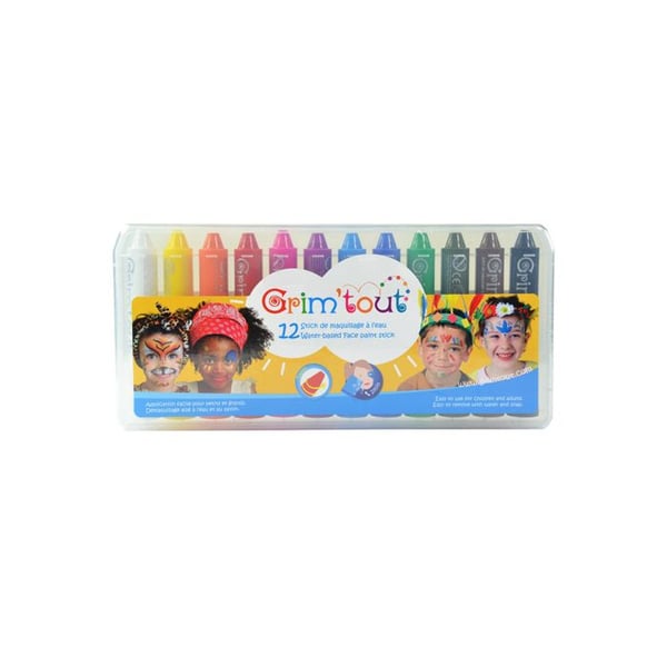Sminkkritor - Grim'tout - 12-pack - Flerfärgad - Vattenbaserad - Utan parabener
