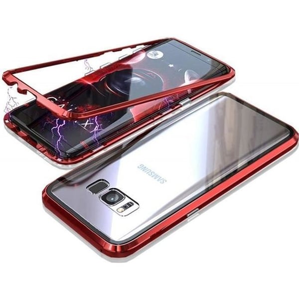 Skyddsfodral för Samsung Galaxy S8 - PHONILLICO - Fullt metallskydd - Röd - Magnetiskt fodral i 2 delar