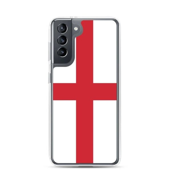 Mobilskydd – Englands flagga – Kompatibel med Samsung Galaxy S21 Plus – Mjuk fodral – Slitstark och stötsäker – Pixelforma