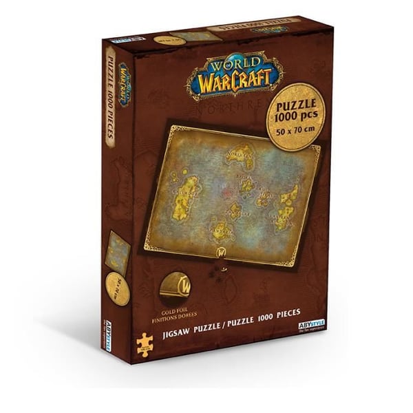 Pussel - ABYSTYLE - WORLD OF WARCRAFT - 1000 bitar - Karta över Azeroth - Flerfärgad