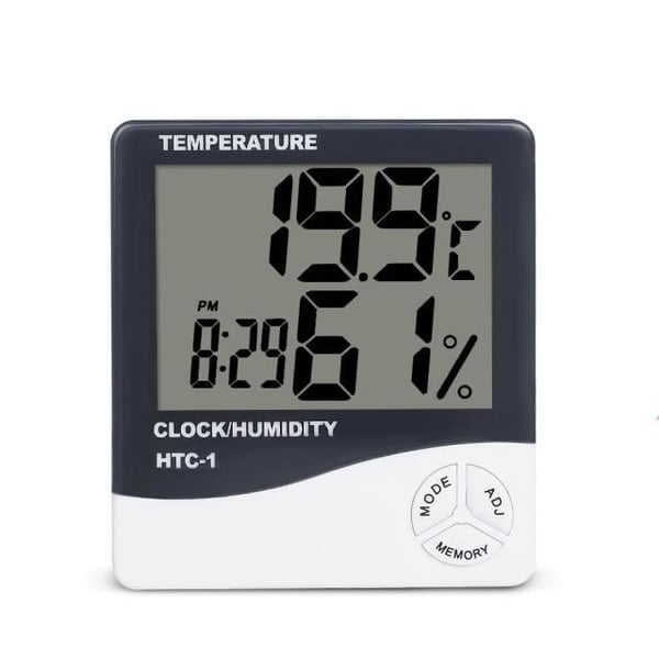 Digitalt LCD-termometer og hygrometer med elektronisk visning af temperatur og fugtighed, P