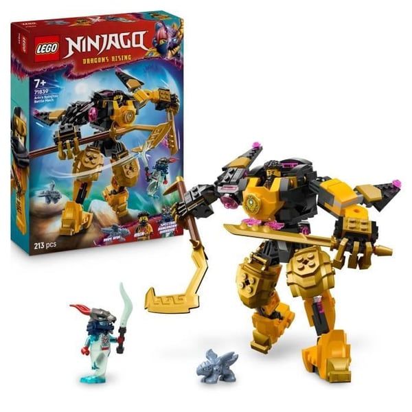 LEGO NINJAGO 71839 Arins Spinjitzu Robot - Byggelegetøj til drenge 7 år