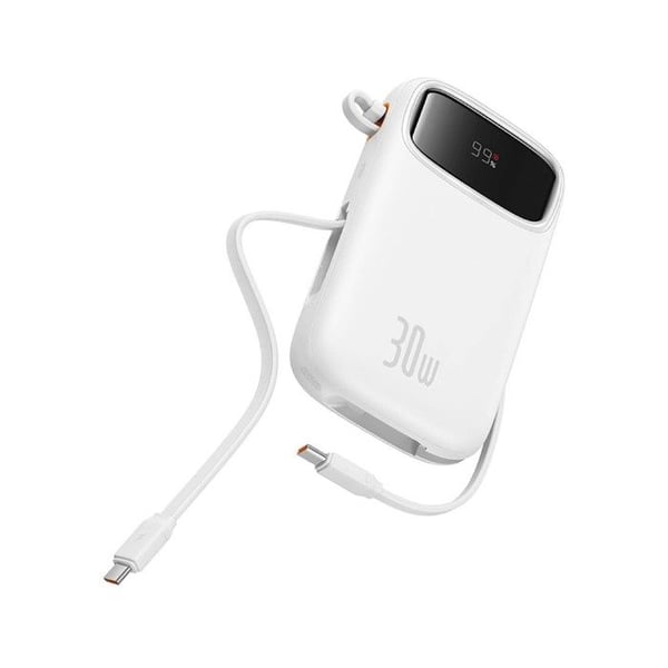 Externt batteri - Powerbank för Baseus telefon - P10055008213-00 - Powerbank Powerbank QPow 2 10000mAh 30W (vit)