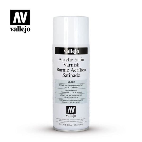 Sprayfärg - VALLEJO - Satinlack - Transparent vit - Inomhus - Akryl