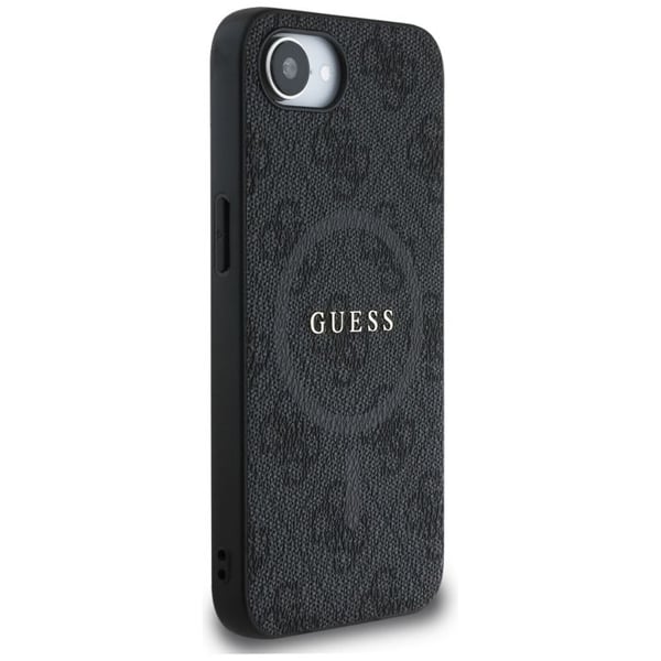 Coque Guess 4G Ring Classic Logo MagSafe för iPhone 16e - Svart