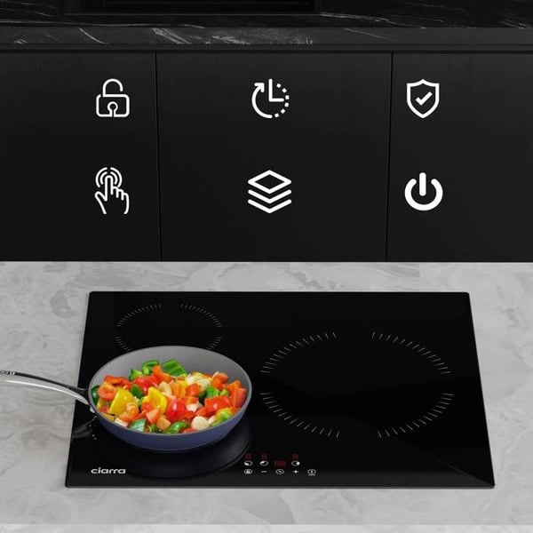 CIARRA Platt Induktion 3 zoner med Timer 5600W Touch Sensitive Auto-Stopp Inbyggd 59cm CD3BIH-A