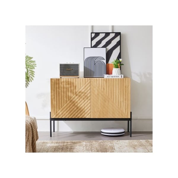 Buffet - MUVOE - 2 Låger - Metal - Moderne Design - Mål 100x40x75 cm