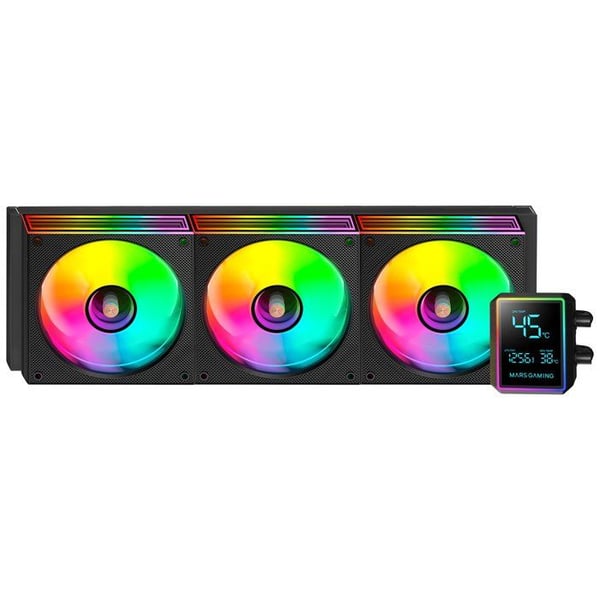 Vätske-kylning AIO - MARS GAMING - ML-LCDPRO360 - 600W TDP - 3 ARGB-fläktar - 2,8" LCD-skärm