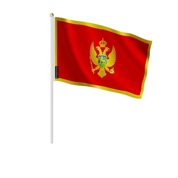 Mini-flaggor – Montenegro – 14 x 21 cm – Att Hålla i Handen – Polyester - 100 stycken – Pixelforma