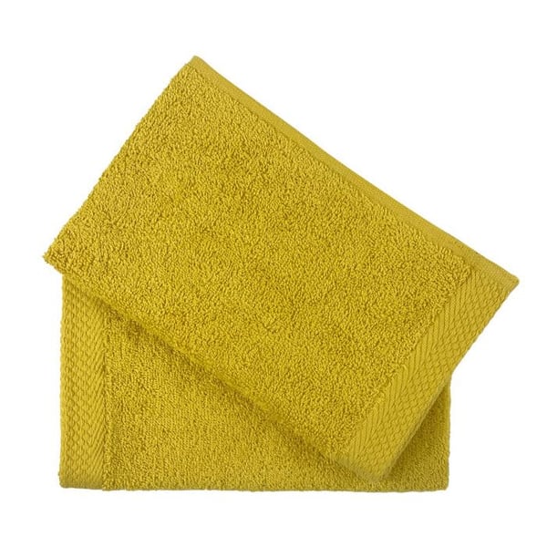 Set med 2 gästhanddukar "Soft" 30 x 50 cm 100% kammad bomull / 600 gr/m² - Soft Safran