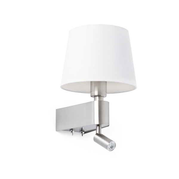 Vägglampa - Faro - Rum - LED - Vit - H29cm - Metall och Textil