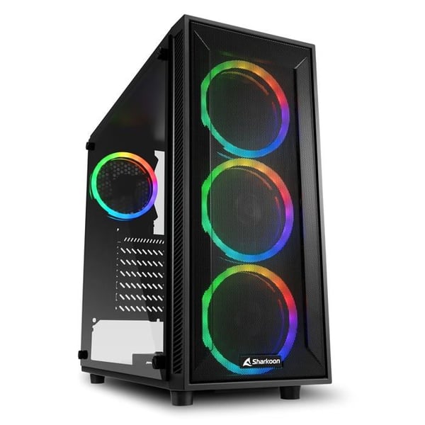 ATX-chassi - Sharkoon - TG4M - Svart - LED RGB - Förinstallerade fläktar
