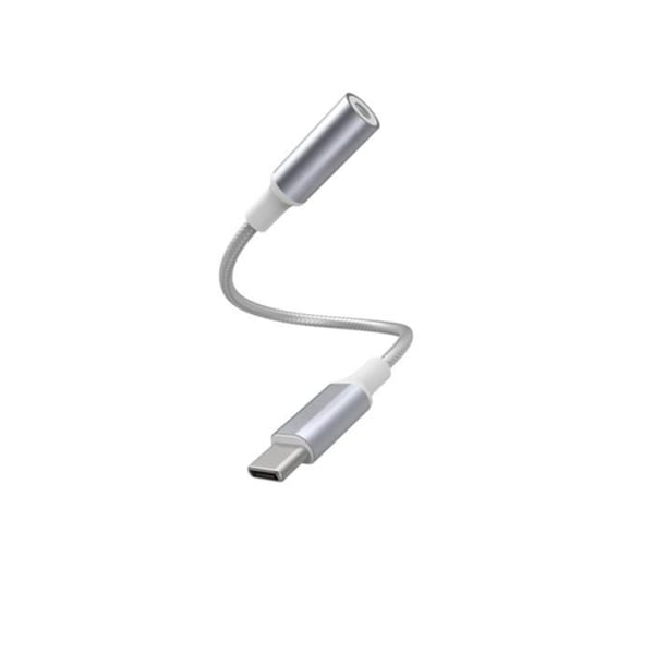 Ljudadapter - FORCE POWER - Lite - USB-C till Jack 3.5mm - Vit - Förstärkt