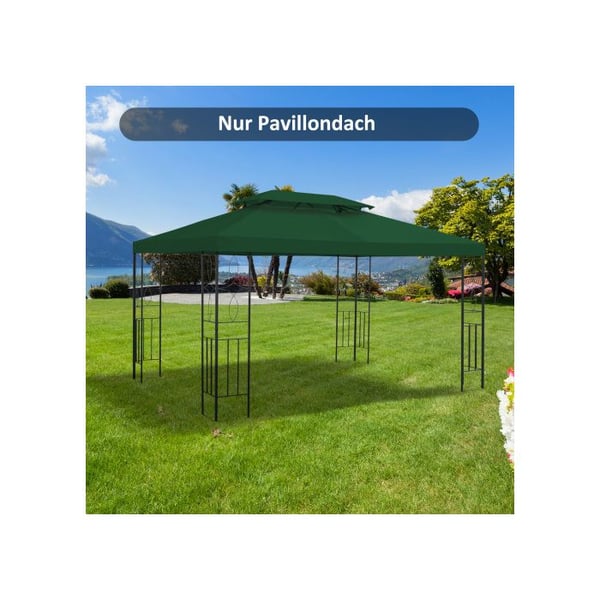 Paviljongin katto - MUVOE - 3x4m - Polyesteri - Vihreä - Optimaalinen ilmanvaihto