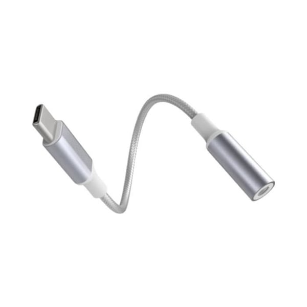 Ljudadapter - FORCE POWER - Lite - USB-C till Jack 3.5mm - Vit - Förstärkt