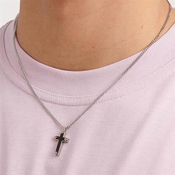 Collier - S'AGAPÕ - SPD05 - Stål - PVD sort - 50 cm