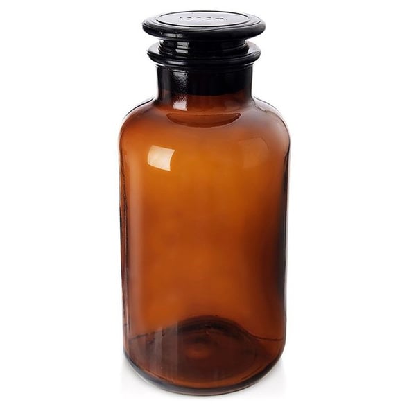 Brun glasbehållare - ORION - 1L - Kork - Stor öppning - 10x22 cm - UV-skydd - Universell användning