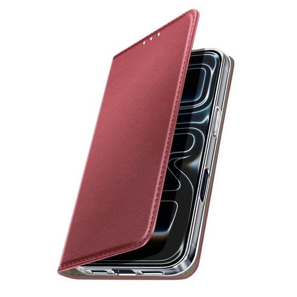 Foliofodral - AVIZAR - iPhone 17 Pro Max - Syntetiskt läder Bordeaux - Kreditkortshållare - Videostöd