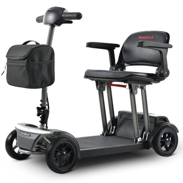 SWEETRICH AIR TRAVELLER Elektrisk Løbehjul til Voksne, Motor 180 W, Dæk 8 Tommer, Sammenklappelig Sæde, Lithiumbatteri 24V20 Ah