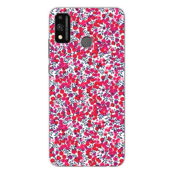 1001Coques - Silikonfodral kompatibelt med Huawei Honor 9X Lite - Liberty Wiltshire röd mönster - Originaldesign tryckt i Frankrike