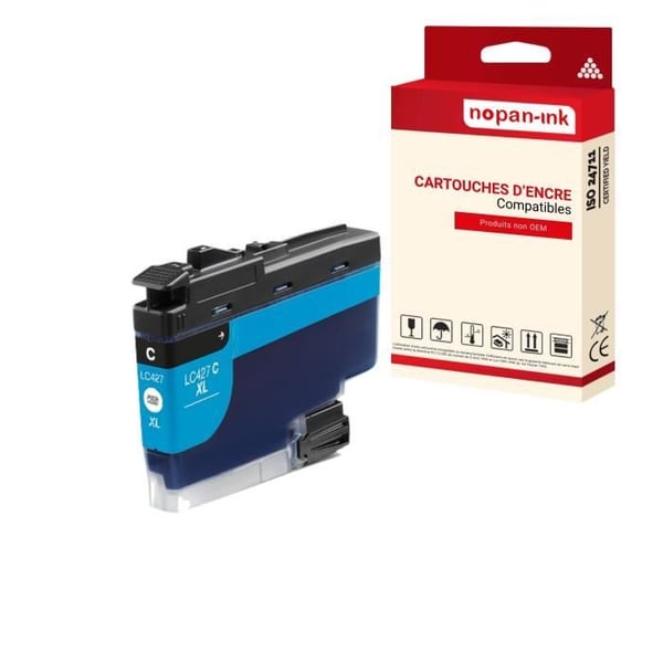 Kartong för BROTHER LC427XL Kompatibel Cyan x 1 - NOPAN-INK