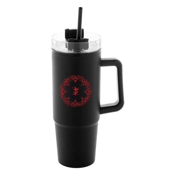 Termokopp - DEVPLUS - Doom The Dark Ages - 1180 ml - Sugrörsskydd - Svart
