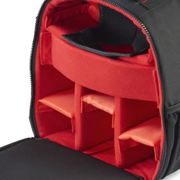 Kamerarucksack - HAMA - OHIO - Svart-Röd - Polstret fack - 6 avtagbara delare