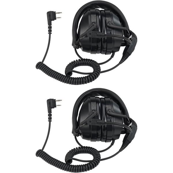 Retevis Walkie Talkie Set med 2 hörlurar, tvåvägsradio, bommikrofon, PTT, 2 stift, kompatibel med Baofeng UV5R RT24 RT27