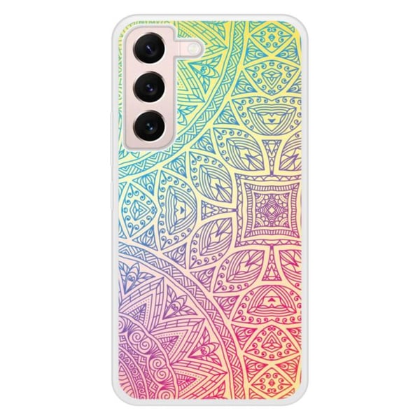 Siliconeförstärkt tryckt fodral kompatibel med Samsung Galaxy S22 Mandala Pastell