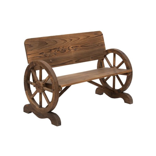 Trädgårdsbänk - Outsunny - Massivt trä - 2 platser - Kapacitet 250 kg - Rustik stil