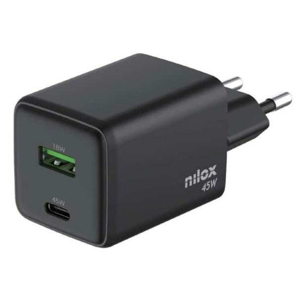 Väggladdare - Nilox NXGANUSBC45 - 45W - USB-C & USB-A - GaN