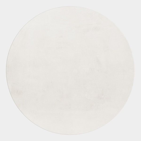 Långhårig matta - AYYILDIZ - 200x200 cm - hår 20 mm - kräm - baksida bomull