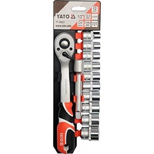 YATO sockelset - YT-38821 - 1/2'' - 12 delar