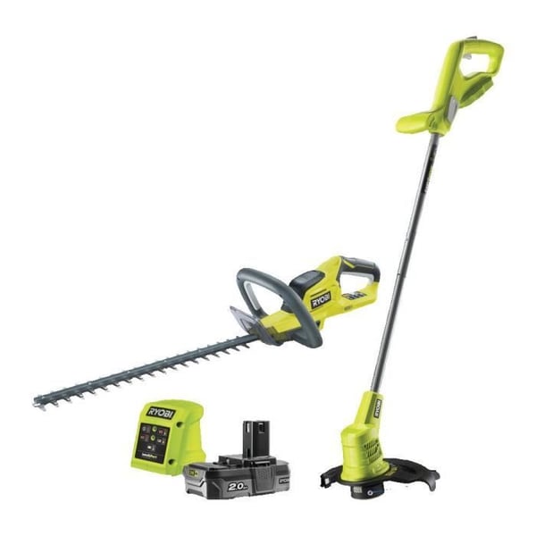 Duo ONE+ : Häcksax 18V 45cm RHT1845 + Kanttrimmer 25cm RLT1825M - 1 litiumbatteri 2,0Ah och 1 laddare 1,7A
