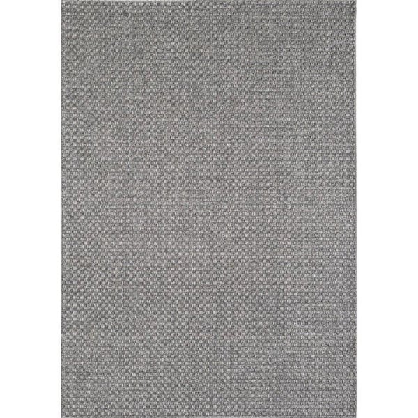Platt vävt matta - MELIS HOME - Texturerat mönster - Grå - 140x200 cm - Inomhus/utomhus