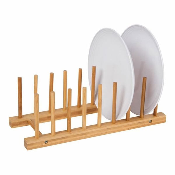 Grillunderlägg - Tallrikshållare i bambu - 340 x 125 x 120 mm - Naturlig - Praktisk och elegant