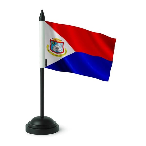 Bordduk - Saint-Martin - 14 x 21 cm - Polyester - Plaststång - Tryck Fram/Bak