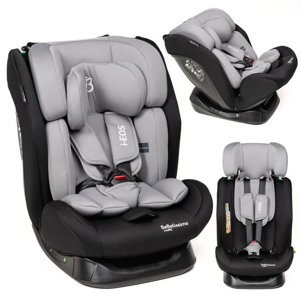 BEBELISSIMO - I-size bilbarnstol - grupp 0+/1/2/3 - (0-36kg) - Liggande - 40 -150cm - i-EOS - grå