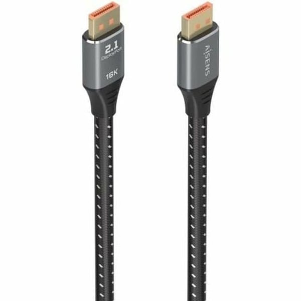 DisplayPort-kabel - AISENS - V2.1 - 16K@60Hz - 80Gbps - 2.0m - Svart - Flerfärgad