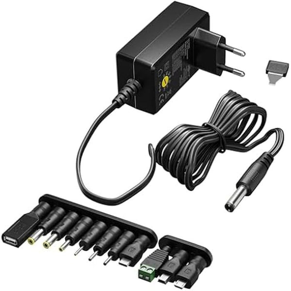 Universell Strömadapter - GOOBAY - 64570 - 3V-12V - Max. 27W - 6 DC-adaptrar ingår