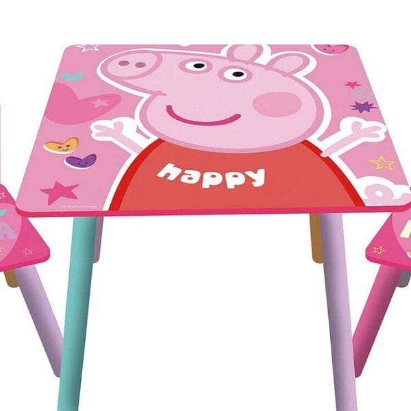 Bord- och stolsset - ARDITEX - Peppa Pig - Målat trä - 2 platser - 50x50cm